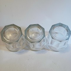 Anchor Hocking Flat Tumblers Glasses Set Of 3 Clear Bistro 8 Panels 12oz Heavy
