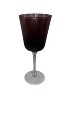 Elegant vintage AMETHYST Wine Glass WITH AIR TWIST STEM 8″ Tall