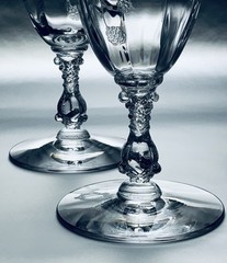 CAMBRIDGE GLASS * 2 *ELAINE ETCH * #3121 * 7” TUMBLERS * CRYSTAL *