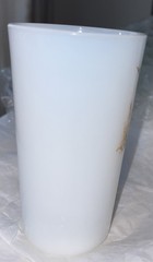 Unmarked Milk Glass Tumbler Glass, White Multicolor Mallard Duck Pattern
