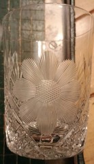 Lot Vtg American Brilliant Period Fine Cut etch Flowers Diamond Crystal Tumblers