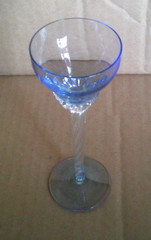 VINTAGE TWISTED STEM Blue CORDIAL LIQUOR GLASS SO27