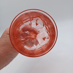 TIFFIN Peach Pink Glass FRANCISCAN CABARET FOOT Wine Water GOBLET Lotus 6″
