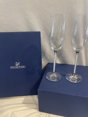Swarovski Crystalline Toasting Flutes Set – Champagne Crystal Glasses W BOX