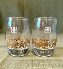 Vintage 2 Bailey’s Irish Cream God Doted Confetti Glasses, Blue Manganese Glow