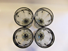4 Libbey Gibraltar Smoke Gray Colored Water Stems Glasses