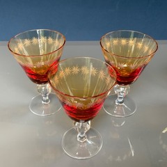 GUS KHRUSTALNY , Liquor glasses “GOLDEN WEDDING” 6pcs, USSR