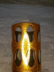 Vintage Pisa 22 Karat Crackled Glass Highball Tumbler by Culver