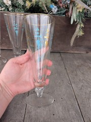 Vintage Libbey Staccato Abstract Atomic Sward Pilsner Beer Glasses (6)