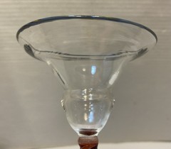 Martini Glass Glasses Hand Blown Artist Made Colorful OOAK