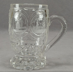 19th Century German Engraved Scenes & Sayings Cut Glass Mug / Stein C.1820-1830s