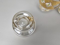 Set of 6 Mid Century Culver Valencia Footed Cocktail Glasses 22K Gold Embossed