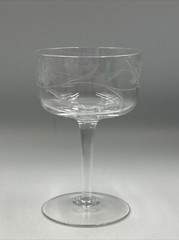 2 VINTAGE Elegant Glass Sherbets Stems Flower Etched Vintage Pattern