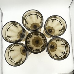 Vintage Libbey Duratuff Goblets Set Of 6 Brown Glass Pedestal 12 oz.