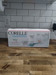 Corelle Rosemarie 16 oz Tumblers Drinking Glasses Beverage Set Of 10 NEW Boxed