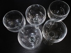 Midcentury Orrefors Crystal Sweden Column 5 Sm 6 5/8” Water Goblets Gunnar Cyren