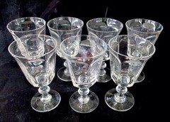 Lenox Crystal «Antique» Pattern 7 Vintage Clear Water Goblets Glasses 6.75″ MINT
