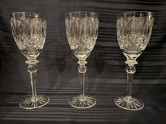 Rogaska Crystal Queen Tall Water Goblet Glass Set of Three (3) Vintage