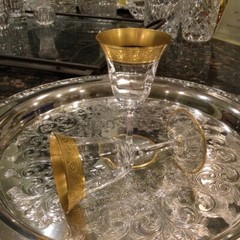Antique/VTG Tiffin Franciscan «Minton» Optic Gold Rimmed Stemware – 3 sizes