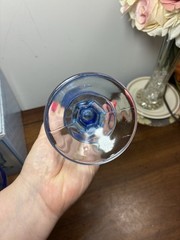 4 Vintage Indiana Glass Recollection Blue Madrid Glass Water Goblets with Box