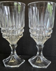 Fostoria Heritage Collection Set 4 Crystal 12 oz Goblet Stemmed Glasses w/Box