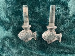 2-MIKASA LEAD CRYSTAL NATURES CATCH WINE / BOTTLE STOPPER – RETIRED