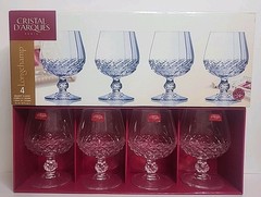 Set / 4Cristal D’Arques LONGCHAMP Lead Crystal Brandy Snifters Cognac 10 3/4 oz