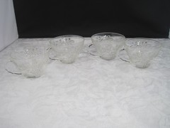 Vintage 1960s Anchor Hocking – Pressed Glass Grapes w/ Vines Punch Cups- 4