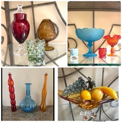 Empoli Italian Teal Blue cobalt twisted stemware 4 Stem Cordials Glass Set 4”