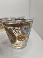 Georges Briard mid-century modern cocktail glasses 22kt Gold Motif Set Of 8