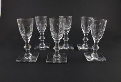 6 Vintage Signed T.G. Hawkes & Co. COLONY Brilliant Cut Crystal Cordial Glasses