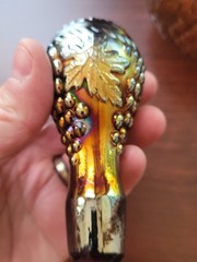 Nice Purple Northwood Carnival Glass Grape & Cable Cologne Bottle w Stopper