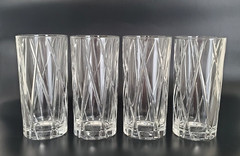 ORREFORS CITY CRYSTAL HIGHBALL TUMBLER GLASSES 12 0Z