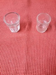 Vintage Hexagon Pattern Shot Glass silver trim plus beaded one