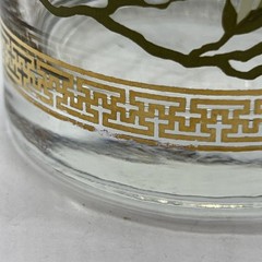 Vintage Libbey Golden Lotus rocks glass barware one glass gold