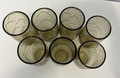 Set of 7 Anchor Hocking Sherwood Leaves Spicy Brown Small 6oz Juice Glasses