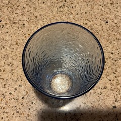 Libbey Blue Hammered Interior Tumbler-Glass 16 Oz