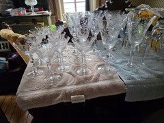 SET OF 20~ Cambridge «Diane» Stem #3500 ~ 8 1/4″ ~ 5 1/4~ Water/Wine Goblets