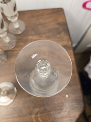 8pc VTG Libbey Glass Co. Silver Leaf Frosted Band Ribbed Stems Pilsner Glasses