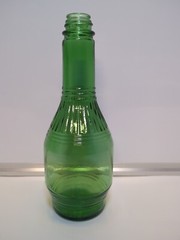 Vintage Forest Green 8 Bottle-Unmarked but Decorative-Clean
