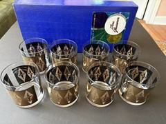 SET OF 8 FEDERAL GLASS MCM BEVERAGE GLASSES W/ORIGINAL BOX