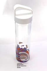 Starbucks You Are Here Collection North Carolina Glass Water Bottle 18.5oz w/Lid