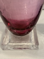 4 SMYERS Studio Art Glass Tumblers 6” Marble Effect Amethyst & Blue ’99 Set Lot