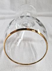 Crystal clear «Imperial» Set of 4, Optic glass with gold rim wine glasses, 8 oz