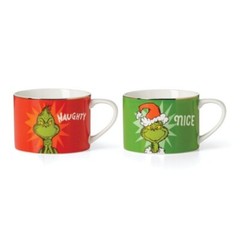 New Lenox Merry Grinchmas Naughty & Nice Set of 2 Mugs Grinch Christmas 14 oz