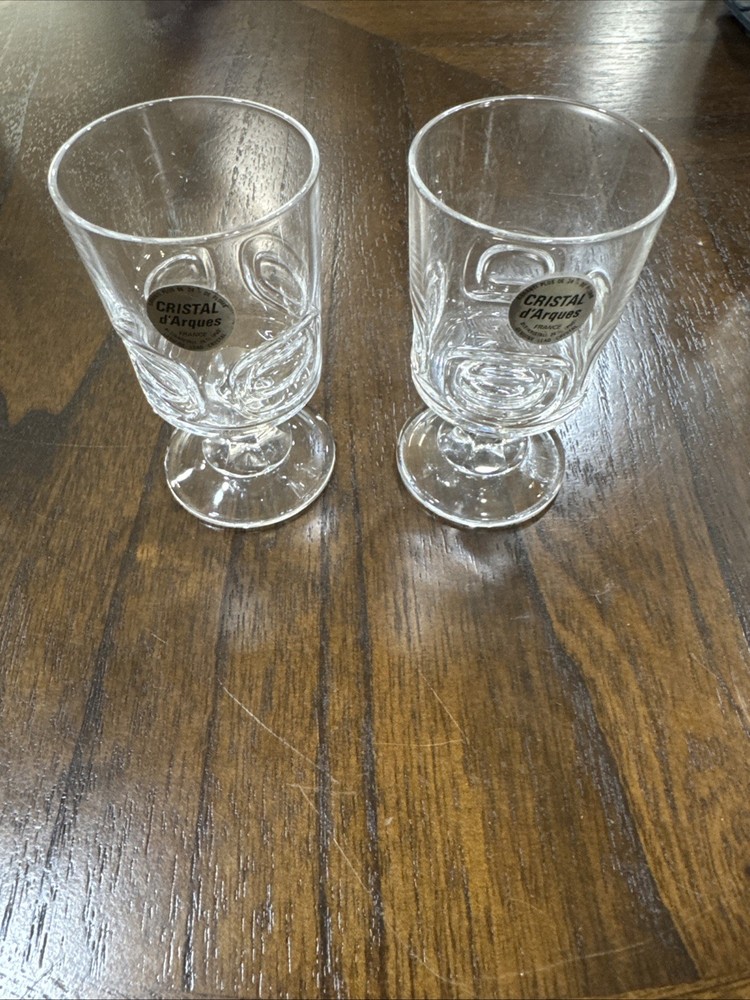 Set Of 2 Cristal D’Arques 24% Lead Crystal From France Wineglasses/Goblets