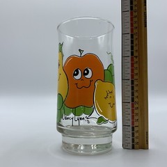 Vintage 1970s Nancy Lynn Juice Glass Anthropomorphic Smiling Fruit Retro 5.5”
