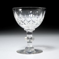 Vintage Cut Crystal Champagne Dessert Coupes Thumbprint Glasses 6pc Lot 5″h B