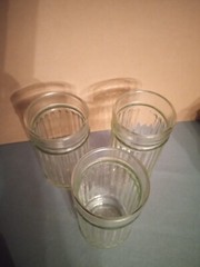 (3) Anchor Hocking Line Lites Highball Glasses Ribbed Heavy Bottom 5.5″ – 18 Oz