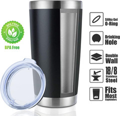 20oz Stainless Steel Travel Mug Tumbler with Lid Double Wall Vacuum Insulated